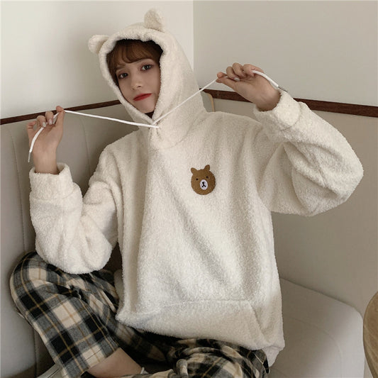 Cozy Bear Hug Women’s Sweater Hoodie with Adorable Bear Ears