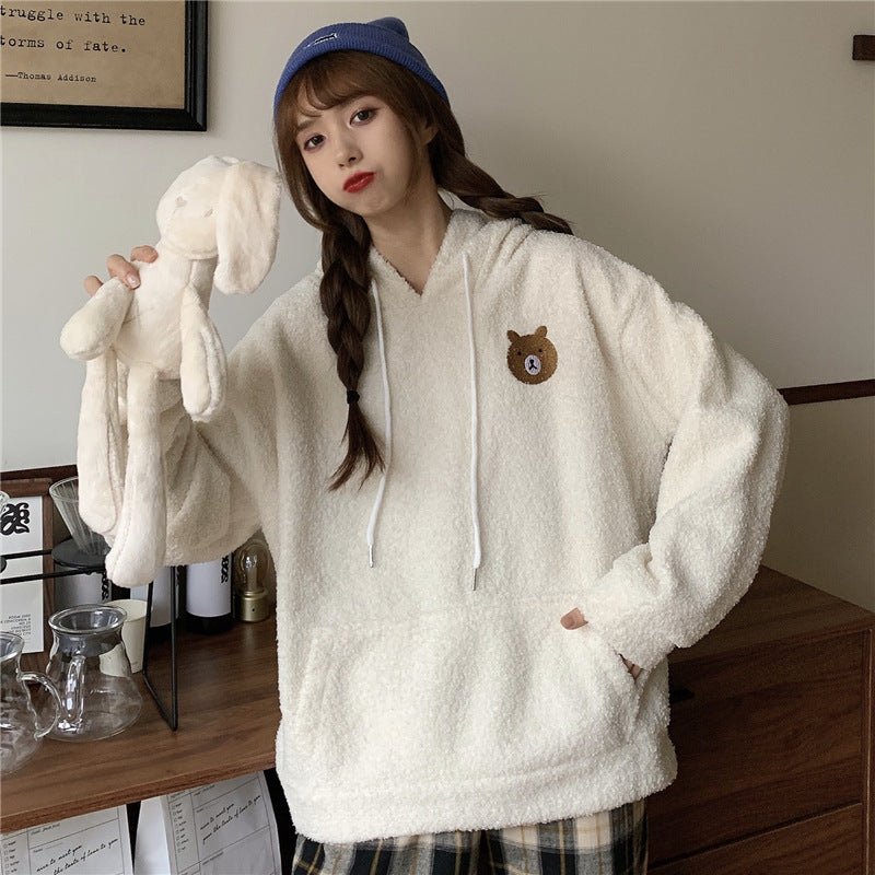 Cozy Bear Hug Women’s Sweater Hoodie with Adorable Bear Ears