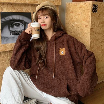 Cozy Bear Hug Women’s Sweater Hoodie with Adorable Bear Ears