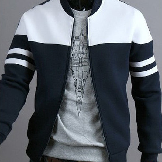 Men's Ribbon Decorative Stitching Design Jacket