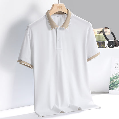 Shop at Artephi for a stunning Elegant Ice Silk Polo - Sophisticated Short Sleeve Design! Discover This polo is a statement of effortless elegance and cool composure. Crafted from the finest threads, it offers a fresh comfortable feel. only ₱879.00