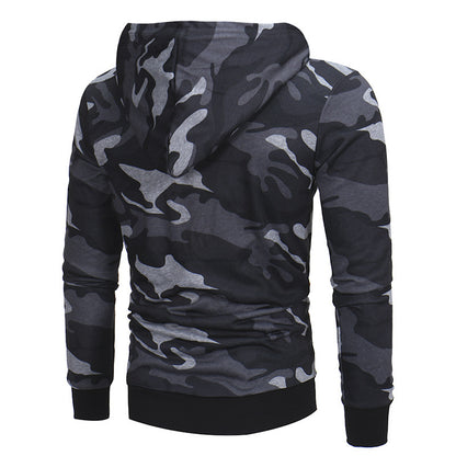 Camouflage Hooded Slim Fit Pullover for Men