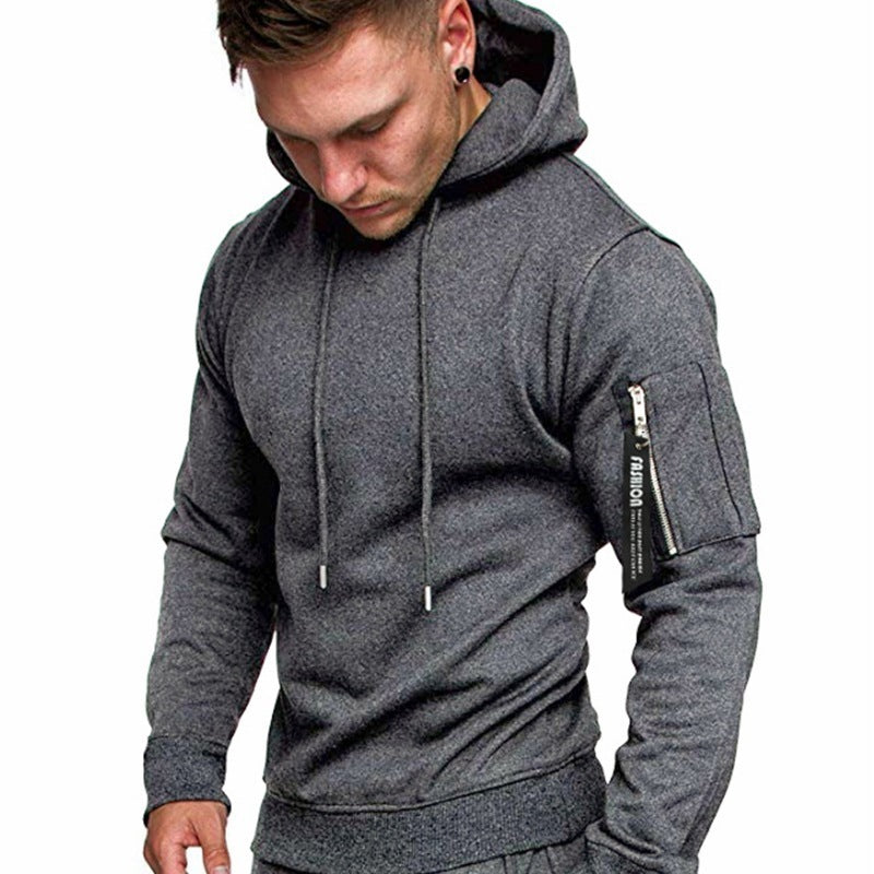 Camouflage Hooded Slim Fit Pullover for Men