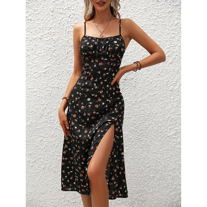 Shop at Artephi for a stunning Sultry Long Dress with Slit, Polka Dot and Floral Varieties! Sultry Summer Vibes Collection. Discover the enchanting allure of summer with Polka Dot or Floral Print Suspender Dresses only ₱879.00