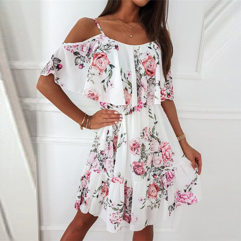 Shop at Artephi for a stunning Elegant Chiffon Off-Shoulder Dress - Shop Now! Discover elegance with our Chiffon Printed Off-shoulder Dress. Perfect blend of classic femininity & street style. Get yours today! only ₱586.00