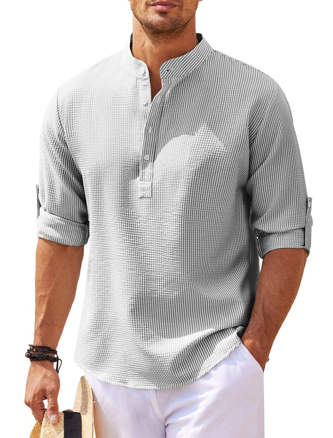 Shop at Artephi for a stunning Rustic Elegance: Men’s Dual Sleeve Western Shirt! Discover Western Style Meets Functionality: This shirt seamlessly transitions from a laid-back long-sleeve look to a breezy short-sleeve vibe with a sturdy button clasp. only